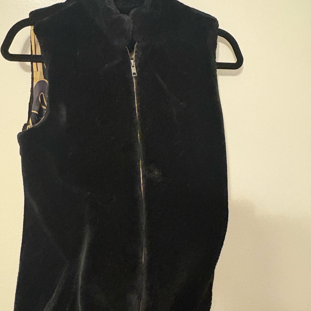 Women's black velvet vest S - Picture 2 of 10